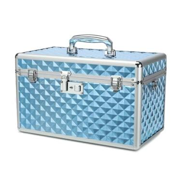 Imagem de HEWEI WORKS Caixa de armazenamento com trava de chave, caixa de armazenamento de medicamentos bloqueável, caixa vazia de primeiros socorros, caixa de segurança com trava de segurança, organizador de