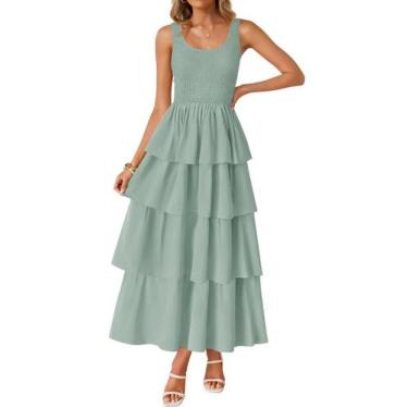 Imagem de Vestido ZESICA 2025 Summer Boho Midi sem mangas para mulheres