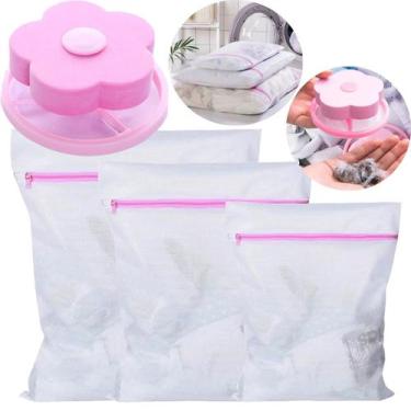 Imagem de Kit Filtro Flutuante Coletor de Fiapos Pelos para Máquina de Lavar Com
