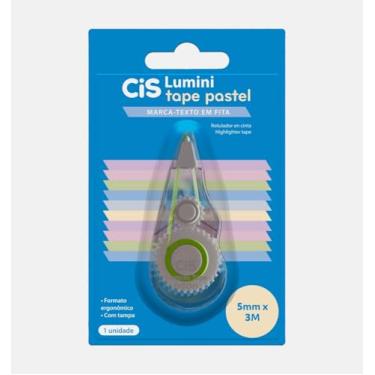 Imagem de Marca-texto em Fita CIS LUMINI Tape Pastel, Verde, Blister com 1 unidade