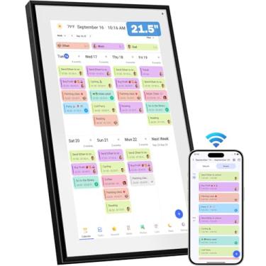 Imagem de Canupdog Calendário digital de 53 cm, calendário eletrônico inteligente WiFi e tabela de tarefas, tela sensível ao toque HD 1920 x 1080 IPS