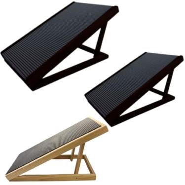 Imagem de Rampa Pet para Cama e Sofá Antiderrapante Cães Gatos Ajustável Madeira de Pinus Regulável Cachorros (Crua Pequena)