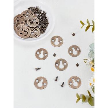 Imagem de 20 peças de cabides de ferro com 40 parafusos, cabides resistentes de bronze antigo, ganchos de arte de parede de metal premium com forte capacidade de carga para decoração de casa de espelho de