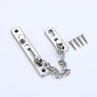 Imagem de Cadeado de proteção de porta de aço inoxidável com trava anti-roubo de mola, escovado vem com 4 parafusos