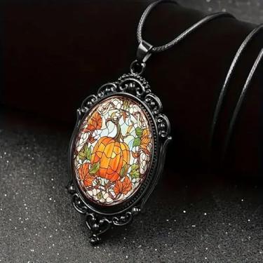 Imagem de Colar com pingente de vidro gótico para mulheres, sol e lua, estilo punk, vintage, corrente de corda de camafeu lunar, acessórios de bruxa, joias modernas, dia dos namorados, standard, Liga de aço