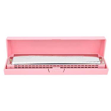 Imagem de RiToEasysports Profissional Gaita Gaita Diatônica Harpa C Chave Placa de Cobertura Aço Inoxidável Conjunto para Estudantes Entretenimento Familiar Rosa (Rosa)
