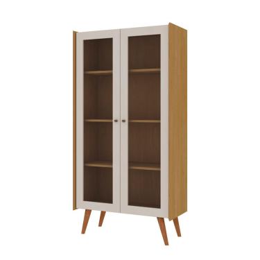 Imagem de Cristaleira Vértice 2 Portas Off White e Cinamomo