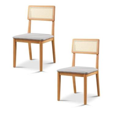 Imagem de Kit 2 Cadeiras de Jantar com Encosto de Telinha Ava - Zurc Decor