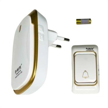 Imagem de Campainha sem Fio a Prova Dagua Residencial Longo Alcance Ideal Para Idosos Cor Branca e Dourado