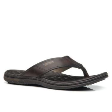 Imagem de Chinelo masculino em Couro Legitimo Pegada Tamanhos Grandes , Cravo, 4