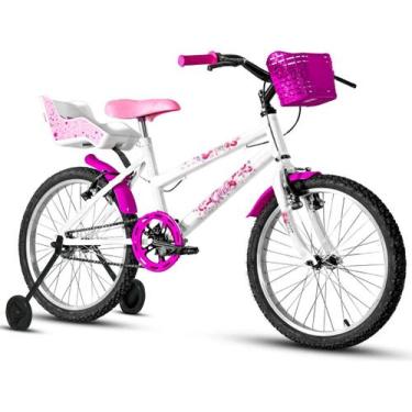 Imagem de Bicicleta aro 20 Feminina Infantil Com Cadeirinha de Boneca Roda Later