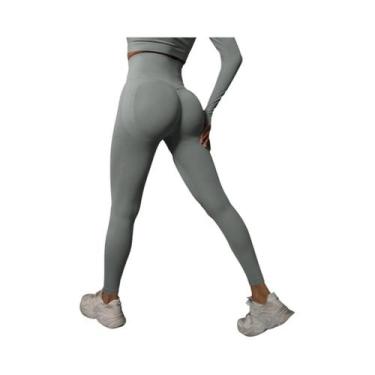 Imagem de Leggings de Ginástica de Cintura Alta Sem Costura para Mulheres - Leva