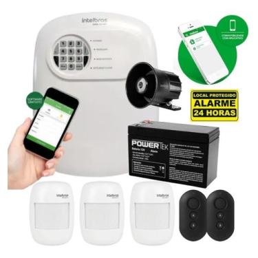 Imagem de Kit Alarme Residencial Comercial Intelbras 3 Sensores S/ Fio