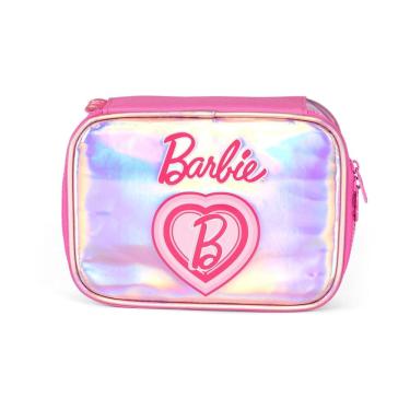Imagem de Estojo Box Escolar Barbie Holográfico Meninas 100 Pens
