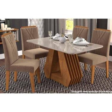Imagem de Kit 4 Cadeiras Sala Jantar Nicole 4 Unidades Savana Suede Pluma