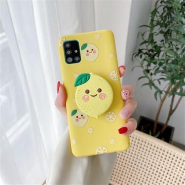 Imagem de Capa de silicone com suporte para celular em formato de frutas para Xiaomi Redmi Note 10 Pro Note 11 8 9 Pro Max 9S 10S 8T 7 9 9C 9A 9T, suporte em formato de folha de limão, para Redmi 9