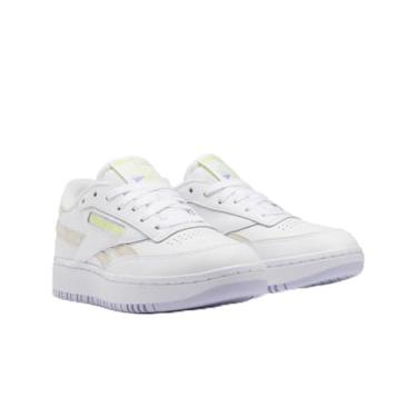 Imagem de Reebok Tênis feminino Club C Double, Branco/lilás lúcido/amarelo ácido solar, 34