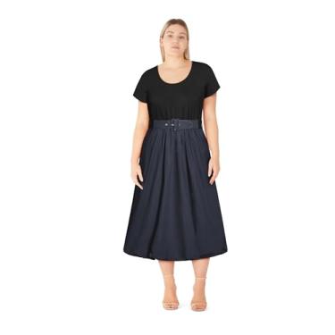 Imagem de City Chic Vestido feminino plus size - Lux Days, Estampa azul marinho, 54