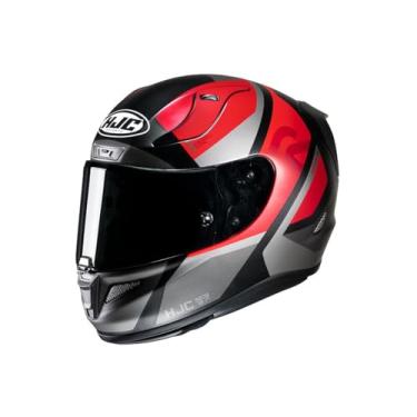 Imagem de Kit Capacete Hjc Rpha 11 Seeze Vemelho Prata Tamanho 58 Com Luva New Shoot Preta 4Xl Set Completo Para Motociclistas
