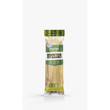 Imagem de Espeto De Bambu 25Cm Para Churrasco Gourmet Petiscos 500 Und