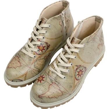 Imagem de DOGO Botas curtas femininas – Botas femininas de couro vegano e cano curto feitas à mão, Mude seu curso, 34