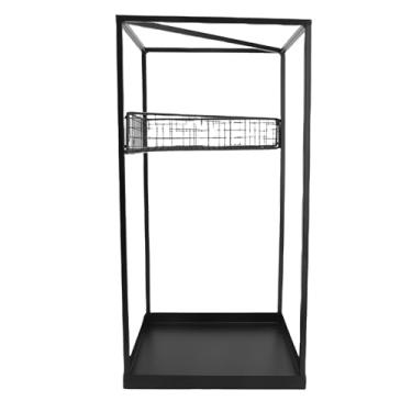 Imagem de Suporte para guarda-chuva Suporte para rack com revestimento em pó Ferro Forma geométrica Design que economiza espaço para entrada Escritório Casa Construção robusta Tamanho à