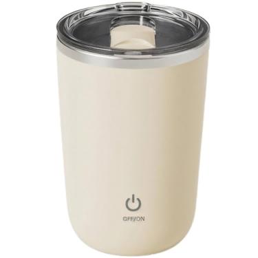 Imagem de Misturador de caneca de café elétrico de aço inoxidável de 350 ml, liquidificador automático usb, copo de café com leite matcha para shake de proteína