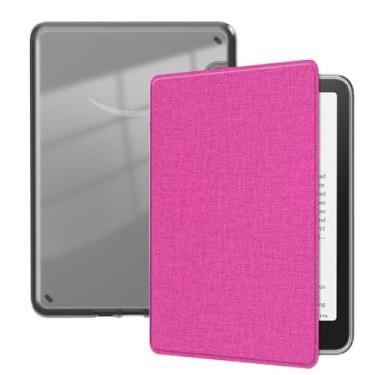 Imagem de Akacy Capa nova com textura de tecido transparente e macia para Kindle paperwhite de 7 polegadas, modelos SA568B e SA569P. Capa protetora dobrável leve e segura para água, versão 2024 (6)