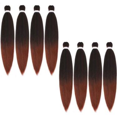 Imagem de Braiding Hair Alrence, trança longa pré-esticada, 26 cm, 8 pacotes