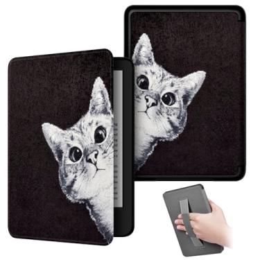 Imagem de Akacy Capa com estampa pintada com alça para o novo Kindle de 6 polegadas (11ª geração - versão 2024/2022) - capa leve de couro PU com hibernar/despertar automático para e-reader Kindle de 11ª geração