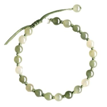 Imagem de Pulseira Nephrite Jade para mulheres, miçangas de 6 mm, verde gradiente