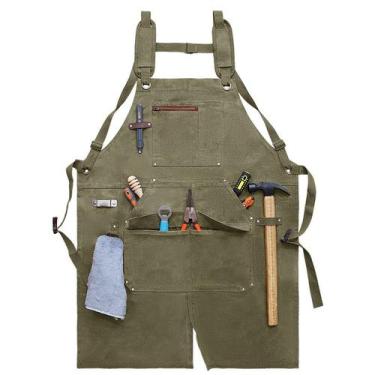 Imagem de Avental de lona encerada resistente para homens, impermeável com bolso