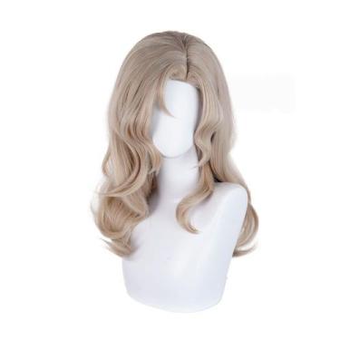 Imagem de Peruca de cosplay longa ondulada loira sintética de 45 cm para adolesc