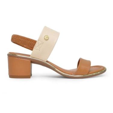 Imagem de Sandália beira rio conforto salto bloco 8379.221, Creme, 37