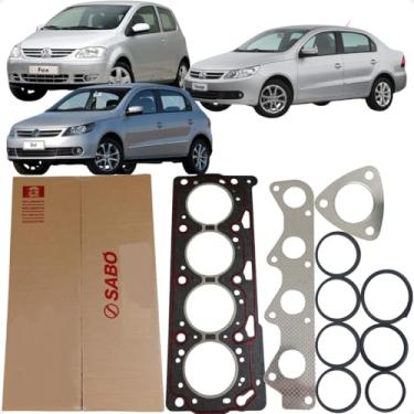 Imagem de Junta Superior Motor sem Retentor Jogo Cabeçote Fibra 79179Flex, Preto/Prata, Sabo