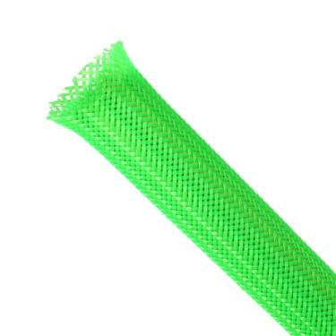 Imagem de Manga de cabo expansível trançada, tear de fio de PET, gerenciamento de cabos de malha flexível para TV, computador, home theater, automotivo, protege o gato de cabos de mastigar (verde, 5/20.3 cm x