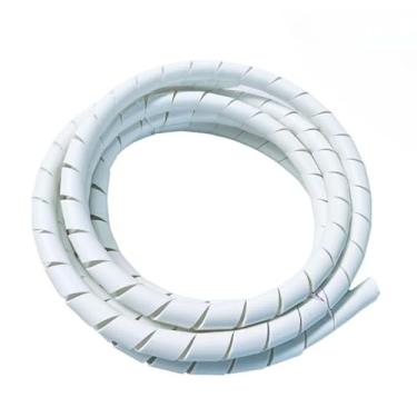 Imagem de Organizador De Fios Cabos Espiral 12mm (1/2") Informática Organizar Setup e Fios (Branco,15)