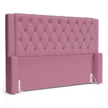 Imagem de Cabeceira Atena Para Cama Box Queen Size 160cm Capitonê Com Frame Suede Rosa - Abmaza