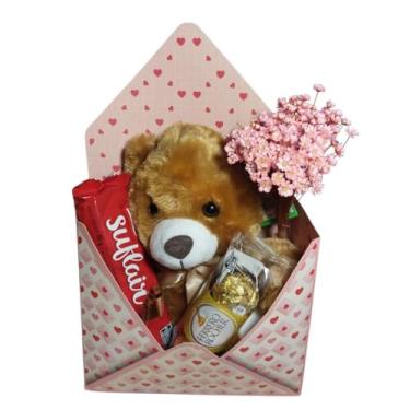 Imagem de Cesta Presente Lindo – Urso de Pelúcia + Chocolates + Flores