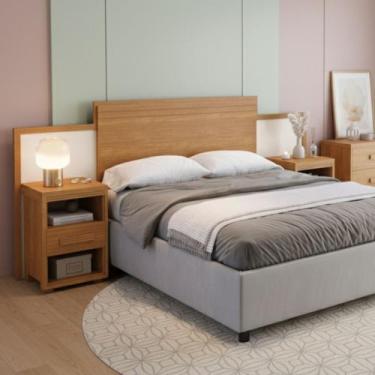 Imagem de Cabeceira Com Criados industrial Ajustável Ideal Para Camas Queen e Ca