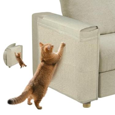 Imagem de Protetor de sofá de garras de gato, ajuste de dupla face para braços de sofá esquerdo e direito, várias cores para combinar com qualquer decoração de casa, protetores de canto de sofá para gatos e