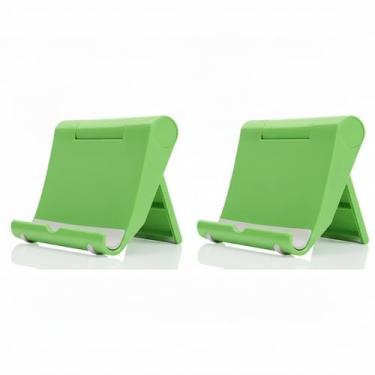 Imagem de Suporte para tablet de 2 peças e suporte de celular - dobrável, ultraleve de 42,5 g, suporte para celular de mesa de escritório (verde)
