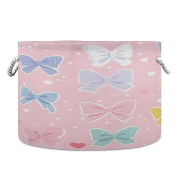 Imagem de SEHANY Cesta de armazenamento redonda grande com alça de corda, cesto de roupa suja de lona para armazenamento de cobertores, cesta de armazenamento infantil para quarto de banho, decoração de