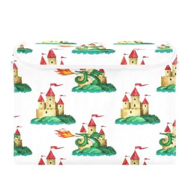 Imagem de SEHANY Cestas de armazenamento engraçadas de dinossauro com tampas, organizador de caixa de armazenamento dobrável, caixas de armazenamento de armário de tecido para roupas cobertor de escritório