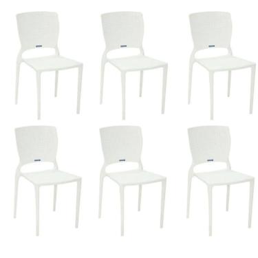 Imagem de Kit 6 Cadeiras Safira Branca Tramontina 92048/010