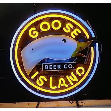 Imagem de COONidos Letreiros De Neon Para Decoração Parede Goose Is Land, Luminária Caverna Masculina, Bar, Pub, Cerveja, Presente, Lâmpada Personalizável
