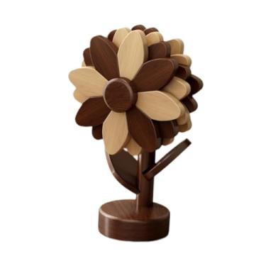 Imagem de Generic Jogo Americano de Madeira com 5 Peças - Tapete de Mesa, Porta-Copos e Protetor de Mesa para Utensílios, B