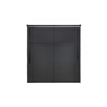 Imagem de Persiana Horizontal pvc 1,20 x 1,30mt Branco sala quarto escritório Design Moderno(PRETO 1,20Larg. x1,30Alt.)