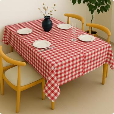Imagem de Toalha de Mesa Xadrez Retangular Ideal para Casa Apartamento Airbnb 1m x 1,50 (VERMELHO)
