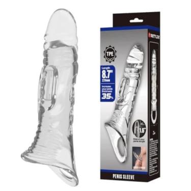 Imagem de Capa Peniana 8.7 Com Anel Para Escroto Saliências Ponto G 22x5.5cm Textura Massageadora CA096